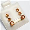Image 2 : 10K Yellow Gold Genuine Citrine Earrings (~Size 0) (~length 0 inches), Made in Canada, Appraised Ret