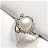 Image 3 : Silver Fresh Water Pearl Cubic Zirconia Ring (~Size 0) (~length 0 inches), Suggested Retail Value $5