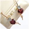 Image 2 : 10K Yellow Gold Garnet Earrings (~Size 0) (~length 0 inches), Made in Canada, Suggested Retail Value
