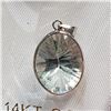 Image 1 : 14K White Gold Green Amethyst Pendant (~Size 0) (~length 0 inches) (~weight 0.78g), Suggested Retail
