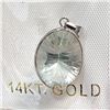 Image 4 : 14K White Gold Green Amethyst Pendant (~Size 0) (~length 0 inches) (~weight 0.78g), Suggested Retail