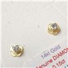 Image 2 : 14K Yellow Gold Diamond(0.16ct) Mother Of Pearl Earrings (~Size 0) (~length 0 inches), Made in Canad