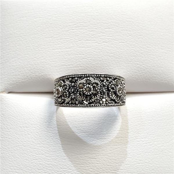 Silver Marcasite Ring (~Size 0) (~length 0 inches), Suggested Retail Value $60