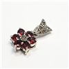 Image 3 : Silver Garnet & Marcasite Pendant (~Size 0) (~length 0 inches), Suggested Retail Value $80