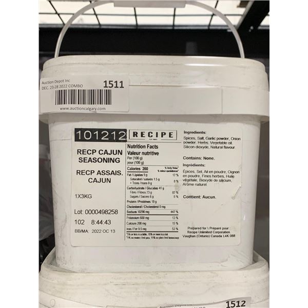 CASE LOT - Recp Cajun Seasoning 3Kg