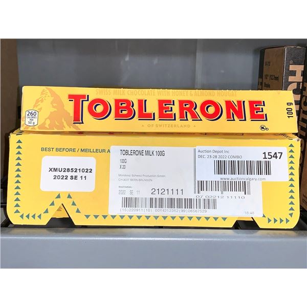 CASE LOT - Toblerone Chocolate Bars 20 x 100g