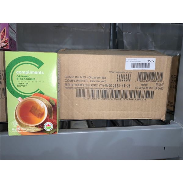 CASE LOT - Compliments Organic Green Tea 6 x 20 tea bags