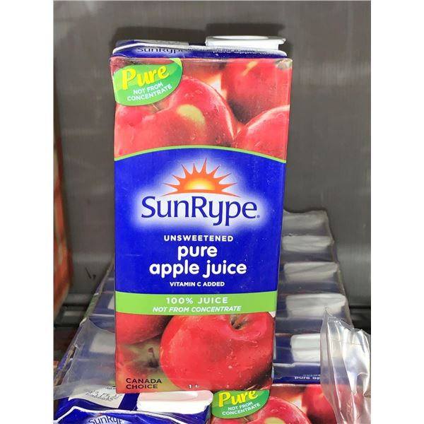 CASE LOT - SunRype Unsweetened Pure Apple Juice 12 x 1L