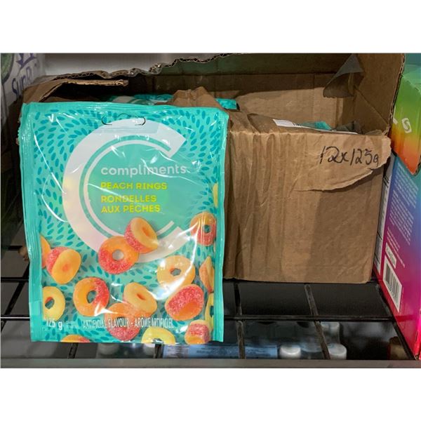 CASE LOT - Compliments Peach Rings 12 x 125g