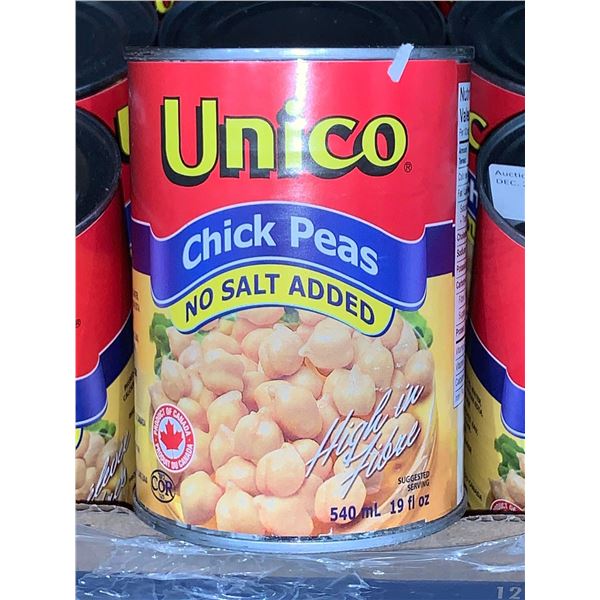 Case Lot - Unico Chick Peas No salt added 540ml x 12
