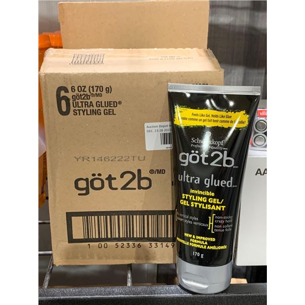 Case Lot - Got2B Ultra Glued Styling Gel 6 x 170g