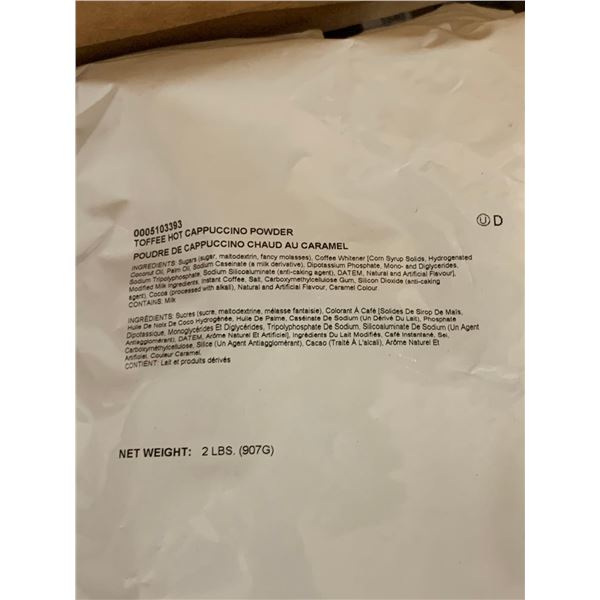 Case Lot - Toffee Hot Cappuccino Powder 6 x 2lb bags