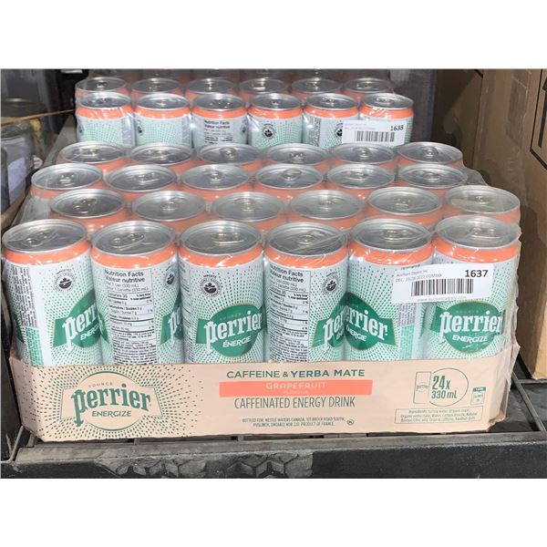 Case Lot - Perrier Caffeine & Yerba Mate Grapefruit Caffeinated Energy Drink 24 x 330ml