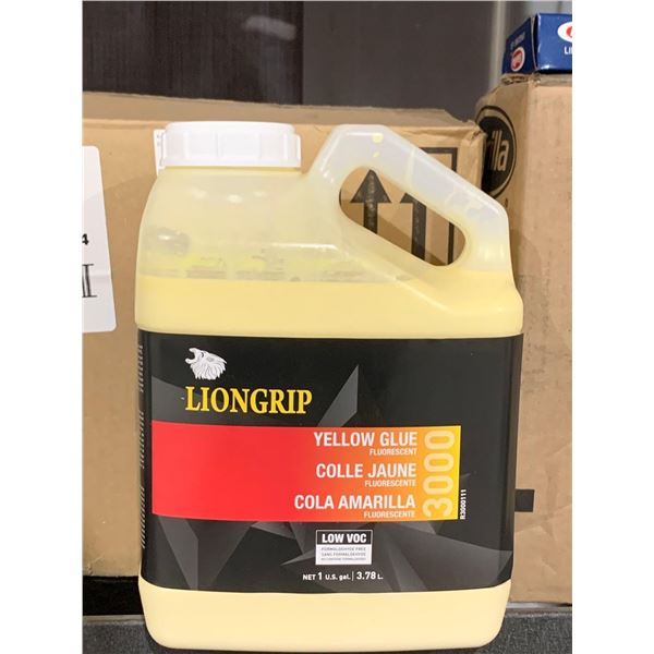Case Lot - Liongrip Yellow Glue Fluorescent 4 x 3.78L