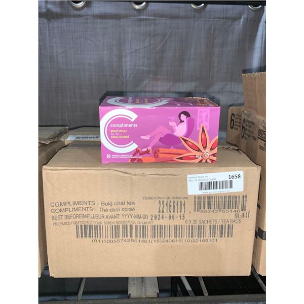 Case Lot - Compliments Bold Chai Tea 6x20 tea bags