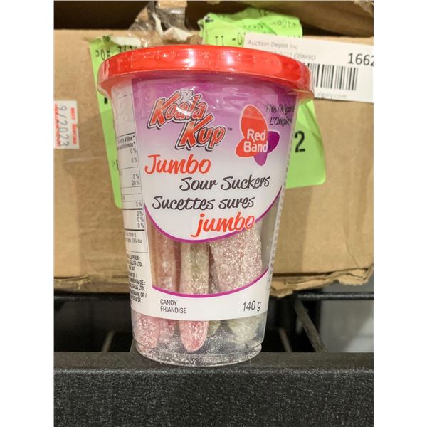 Case Lot - Koala Kup Jumbo Sour Suckers 140g x 12