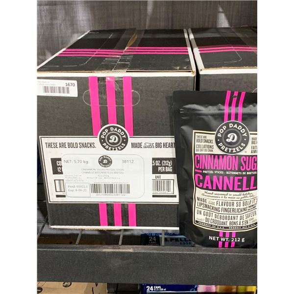 Case Lot Pop Daddy Cinnamon Sugar Pretzel Sticks 12 x 212g