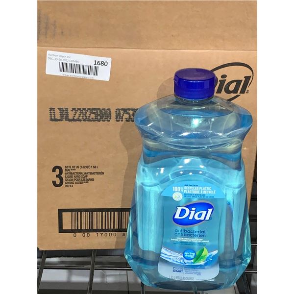 Case Lot = Dial Antibacterial Hydrating Hand Soap 3 x 1.53L