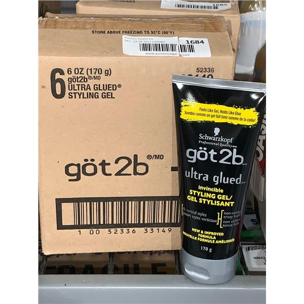 Case Lot - Got2B Ultra Glued Styling Gel 6 x 170g