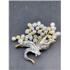 Image 2 : Natural Pearl & Garnet Ladies Broach pin .925 Silver with 22.26 carats of gems & pearls - with certi
