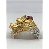 Image 3 : Ladies Crafted .925 Silver Dragon Ring with 1.00 Carat Garnet Marquis Cut Solitaire - with certifica
