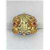 Image 1 : Round Cut 12.45 Carat Sapphire & Garnet .925  Silver Cluster Ring - with certificate valued at $1600
