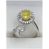 Image 1 : The Sun & Moon Ladies custom .925 Silver Oval Cut Citrine ring