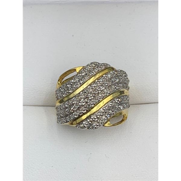 Ladies 14K Gold on .925 Silver Multi Diamond 1.50 Carat Ring - with certificate valued at $1900.00