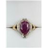 Image 1 : Natural Pear Cut Ruby Solitaire & Diamond 6.02 carat 10K Gold Ring - with certificate valued at $520