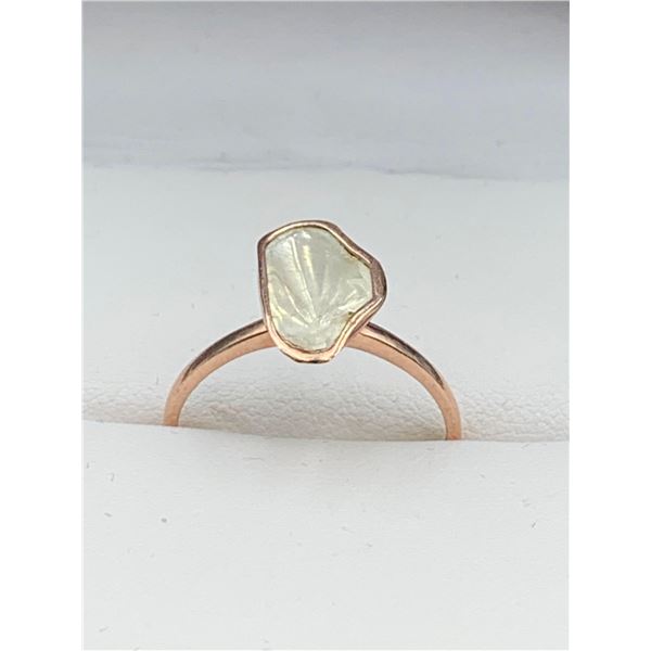 Rare Rose Cut natural Diamond 4.62 Carats Set in 14K Rose Gold on .925 Silver - with certificate val