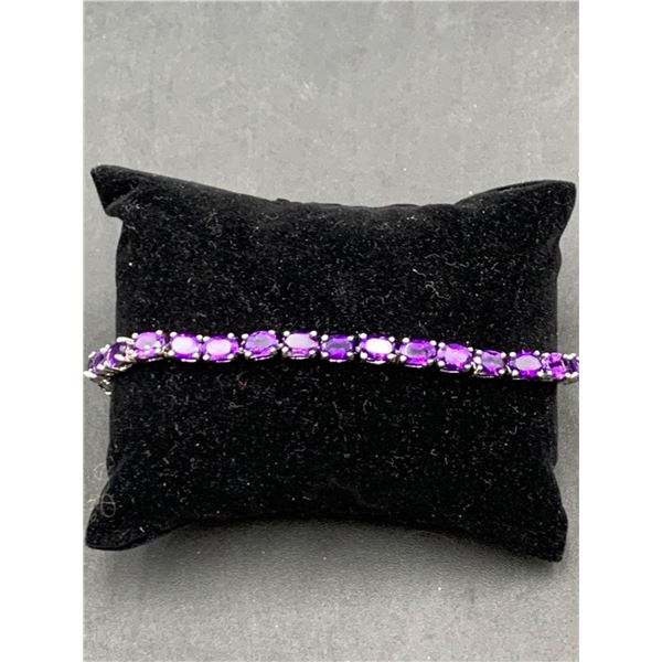 Natural Amethyst 16.8 Carat Multi Stone Tennis Bracelet - with certificate valued at $1700.00