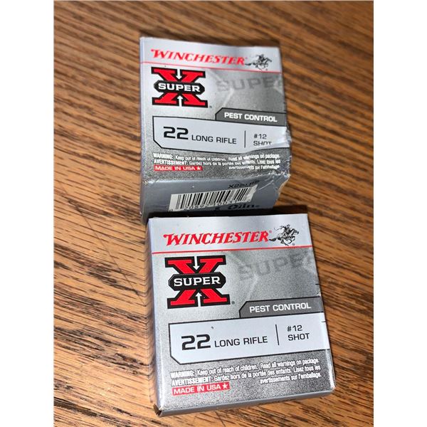 Winchester Super X 22 LR #12 Shot pest control - Lot of 2 x 50