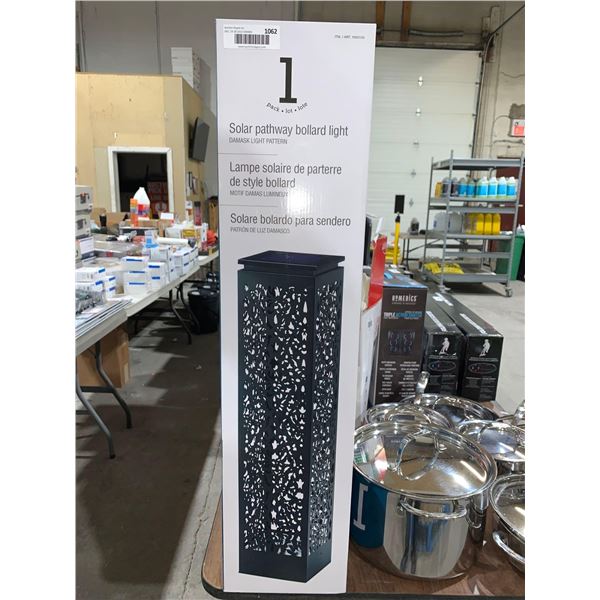 Solar Pathway Bollard Light Damask Pattern Pack of 1