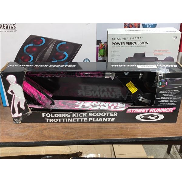 Street Runner Folding Kick Scooter w/ light up wheels