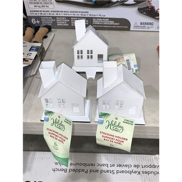 NEW Holiday Living Stocking Holders Lot of 3