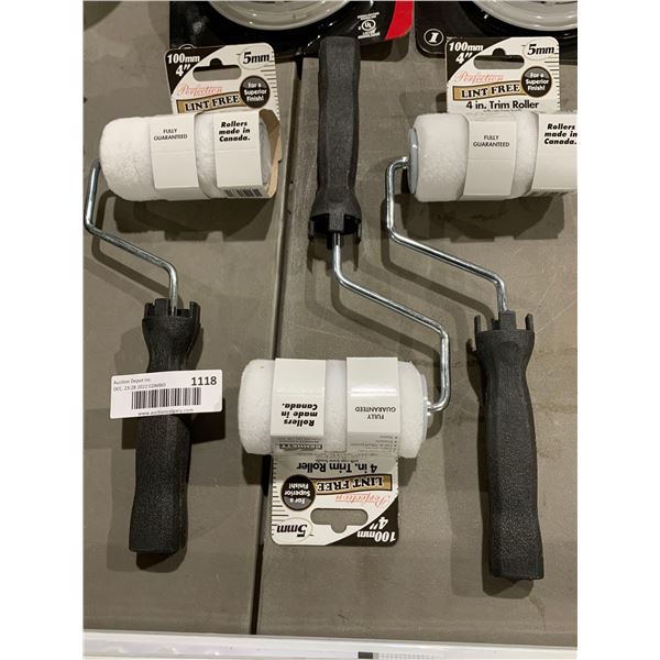 Perfection 100mm 4" Lint Free Rollers 5mm Made in Canada lot of 3