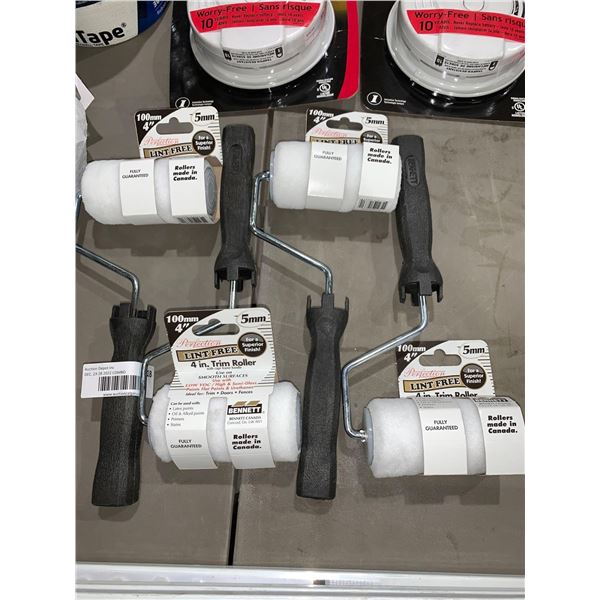 Perfection 100mm 4" Lint Free Rollers 5mm Made in Canada lot of 4