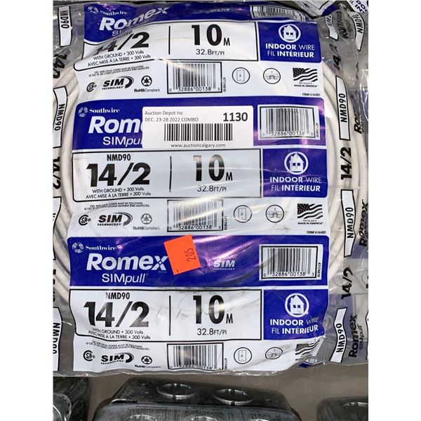 Real Romex NMD90 14/2 with Ground 300Volts 32.8FT/PI Loomex House Wire
