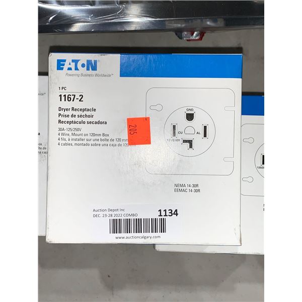 Eaton 1167-2 Dryer Receptacle 30A-125/250V 1 per box LOT of 5