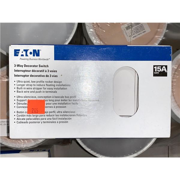 Eaton 3-Way Decorator Switch White 7503W-C 15A 120V 10pcs per box