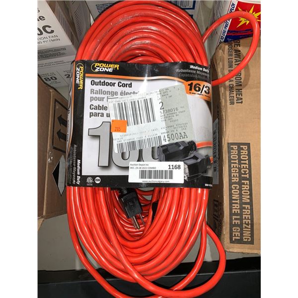 NEW Power Zone Outdoor Cord Medium Duty 16/3 10amps