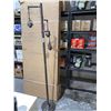 Image 1 : 3 Light Floor Lamp - Black/Brown metal- Missing Lamp Shades