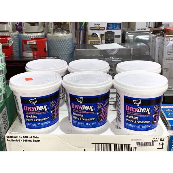 DAP Dry Dex Pink Spackling - Goes on Pink Dries White 6x946ml