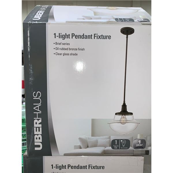 Uberhaus 1-Light Pendant Fixture oil Rubbed Bronze Finish 12"Wx51.87"L