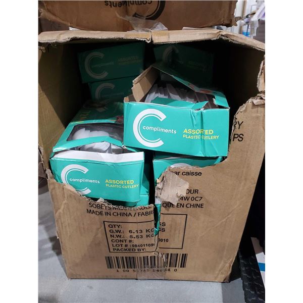 Box Of Assorted Plastic Cutlery