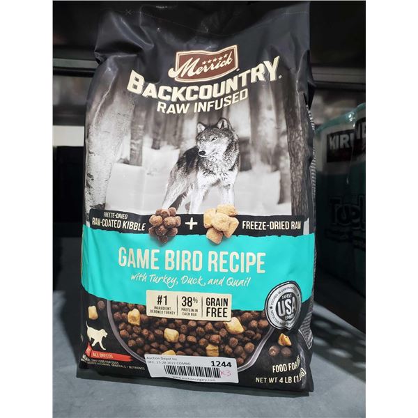 Merrick Backcountry Raw Infused Dog Food Game Bird Recipe 4LBS
