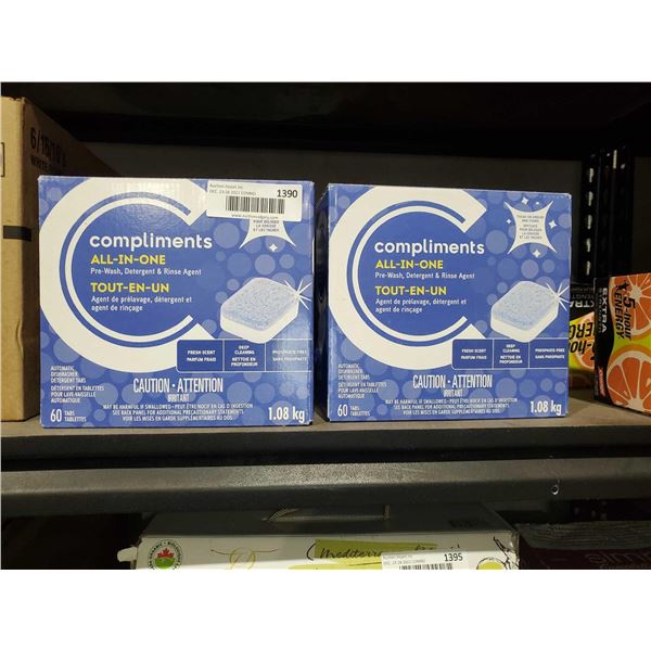 Complements All-in-One Pre-Wash, Detergent & Rinse Agent (2 X 60 Tabs)
