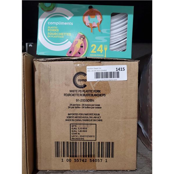 Compliments White Plastic Forks 24 boxes/ 24 per box