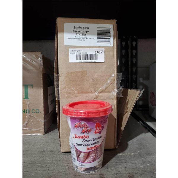 Jumbo Sour Sucker Cups 12x140g
