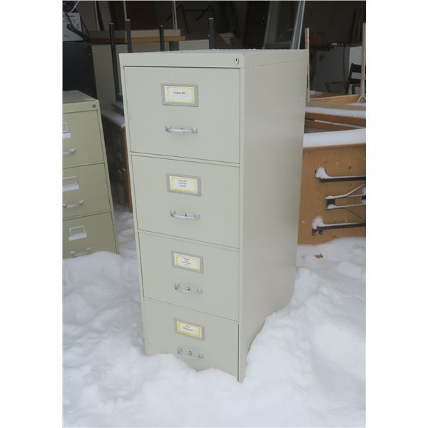 4 Drawer Metal Filing Cabinet Off-white - 27x19x52H"